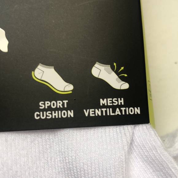 New Puma Socks Men’s Low Cut Socks 6 Pair White & Grey Athletic Casual Socks - Picture 9 of 12